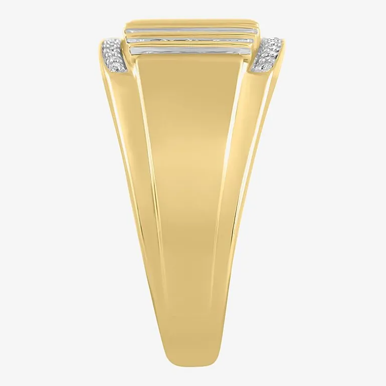 (I / I2-I3) Mens 1/2 CT. Natural White Diamond 10K Gold Fashion Ring