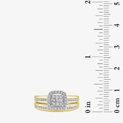 (I, I2) Womens 1/5 CT. Lab Grown White Diamond 14K Gold Over Silver Sterling Silver Bridal Set