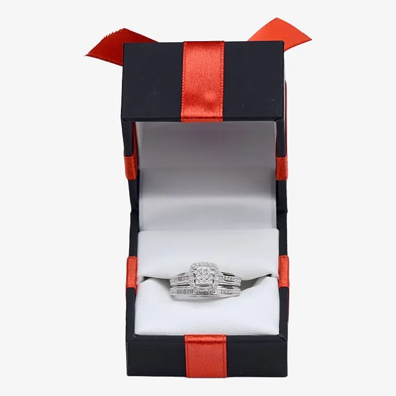 (I, I2) Womens 1/5 CT. Lab Grown White Diamond 14K Gold Over Silver Sterling Silver Bridal Set