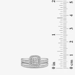 (I, I2) Womens 1/5 CT. Lab Grown White Diamond 14K Gold Over Silver Sterling Silver Bridal Set