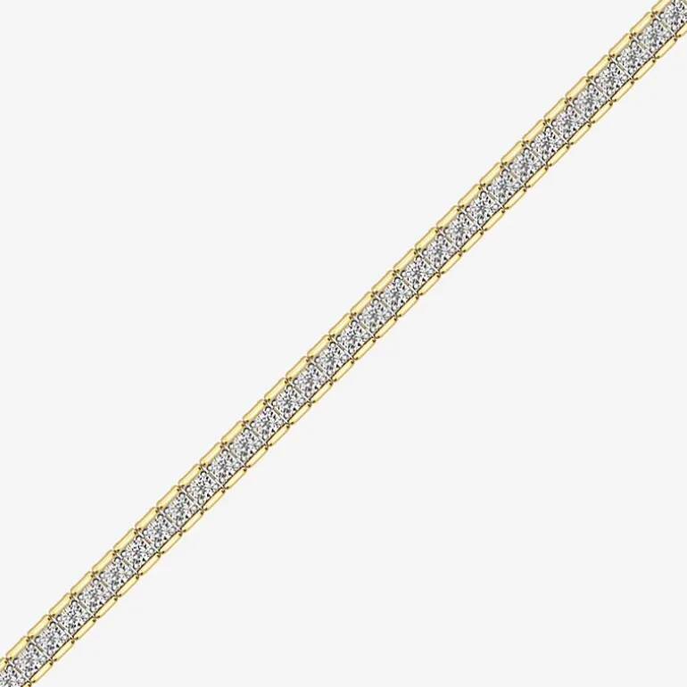 (I / I2) Womens 3 CT. T.W. Lab Grown White Diamond 14K Gold Over Silver Tennis Bracelet