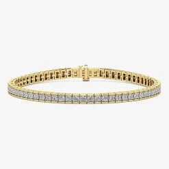 (I / I2) Womens 3 CT. T.W. Lab Grown White Diamond 14K Gold Over Silver Tennis Bracelet