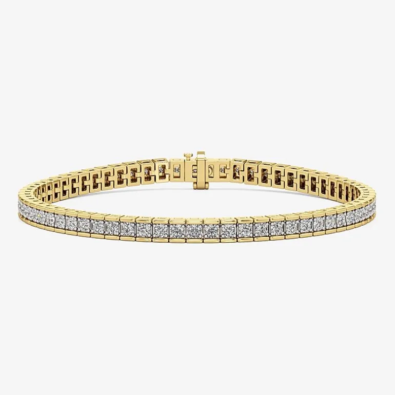 (I / I2) Womens 3 CT. T.W. Lab Grown White Diamond 14K Gold Over Silver Tennis Bracelet