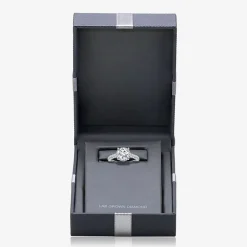 (I / I1) Womens 3 CT. T.W. Lab Grown White Diamond 10K Gold Round Side Stone Halo Engagement Ring