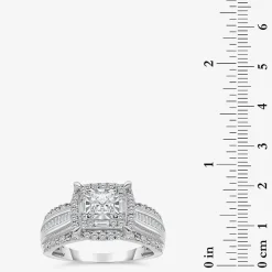 (I / I1) Womens 1 CT. T.W. Lab Grown White Diamond 10K Gold Side Stone Engagement Ring