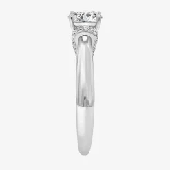 (I / I1) Womens 2 CT. T.W. Lab Grown White Diamond 10K Gold or 14K Gold Round Side Stone Engagement Ring
