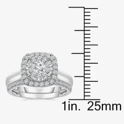 (I / I1) Womens 1 CT. T.W. Lab Grown White Diamond 10K Gold Cushion Solitaire Engagement Ring