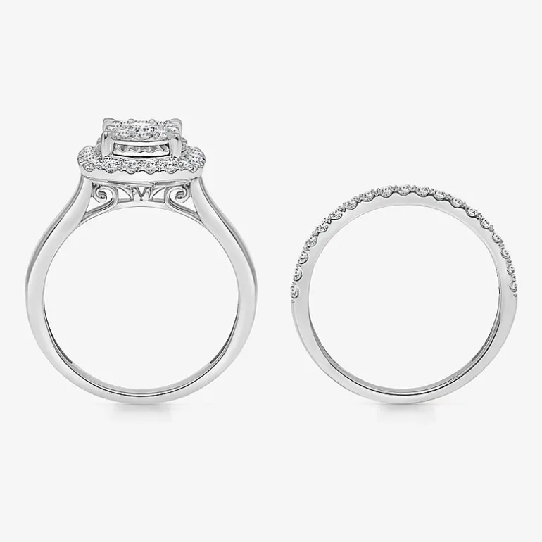 (I / I1) Womens 1 CT. T.W. Lab Grown White Diamond 10K Gold Cushion Solitaire Engagement Ring
