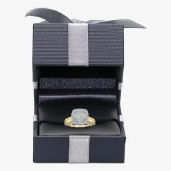 (I / I1) Womens 1 CT. T.W. Lab Grown White Diamond 10K Gold Cushion Solitaire Engagement Ring