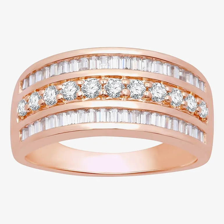 (I-J / I3) Womens 2MM 1 CT. T.W. Natural White Diamond 10K Gold Anniversary Wedding Band