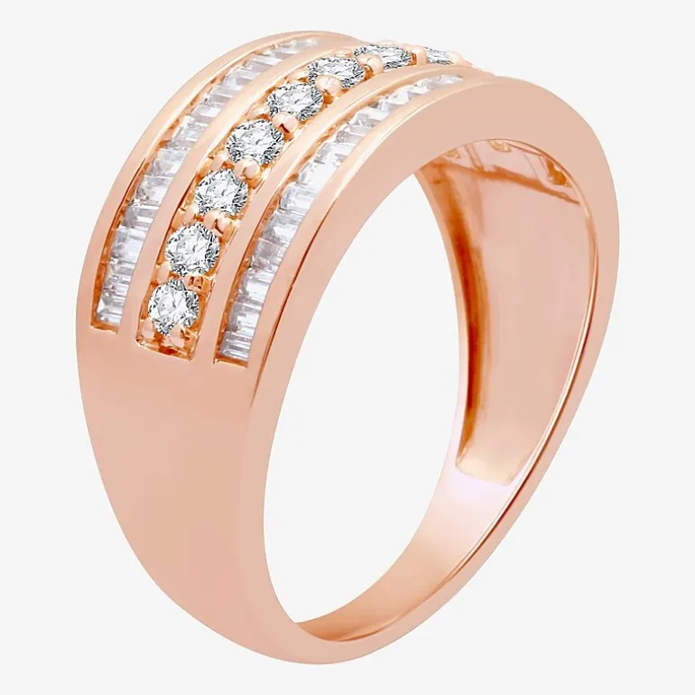 (I-J / I3) Womens 2MM 1 CT. T.W. Natural White Diamond 10K Gold Anniversary Wedding Band
