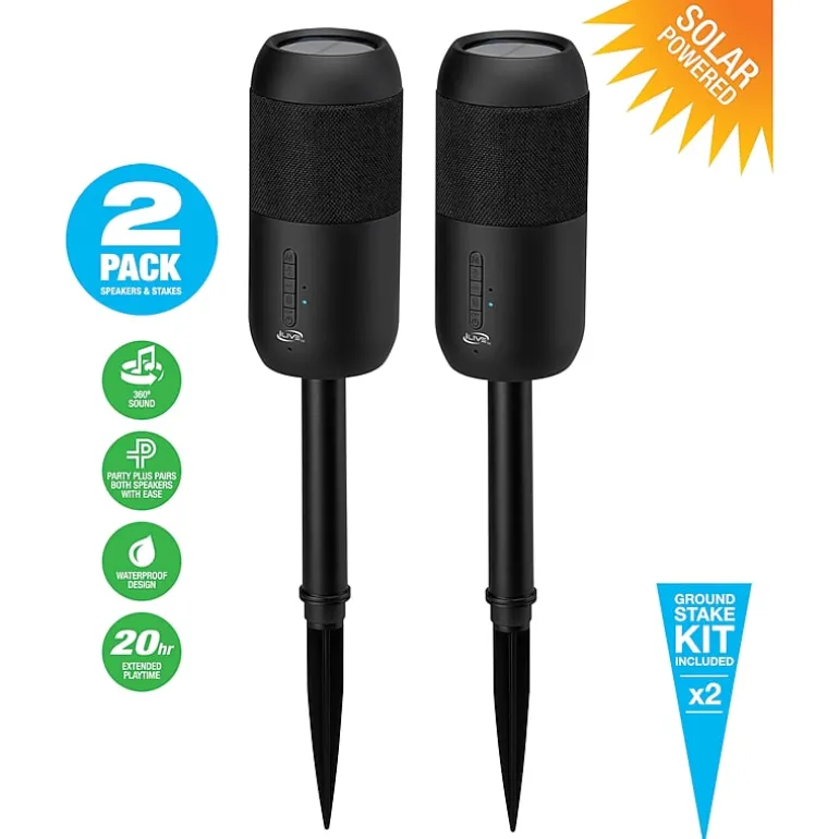 iLive Set of 2 Waterproof BT Portable Speakers