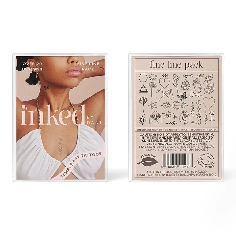 Inked By Dani Fine Line Temporary Tattoo Pack