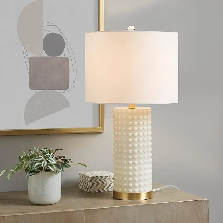 INK+IVY Grace Textured Dot Glass Table Lamp