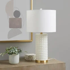 INK+IVY Grace Textured Dot Glass Table Lamp