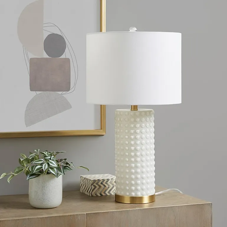 INK+IVY Grace Textured Dot Glass Table Lamp