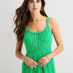 Isabel & Nina Womens Midi Scoop Neck Sleeveless Maxi Dress