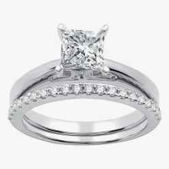 I Said Yes (G / Si1-Si2) Womens 1 1/4 CT. T.W. Lab Grown White Diamond Sterling Silver Solitaire Bridal Set