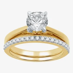 I Said Yes (G / Si1-Si2) Womens 1 1/4 CT. T.W. Lab Grown White Diamond Sterling Silver Round Solitaire Bridal Set