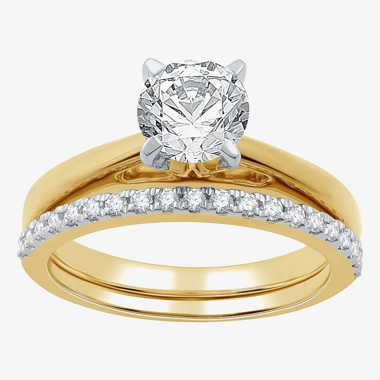 I Said Yes (G / Si1-Si2) Womens 1 1/4 CT. T.W. Lab Grown White Diamond Sterling Silver Round Solitaire Bridal Set