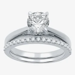 I Said Yes (G / Si1-Si2) Womens 1 1/4 CT. T.W. Lab Grown White Diamond Sterling Silver Round Solitaire Bridal Set