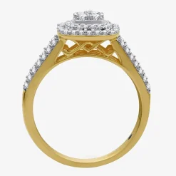 I Said Yes (H-I / I1) 1 CT.T.W. Lab-Grown Diamond Cushion Side Stone Halo Bridal Set in Sterling Silver