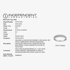 I Said Yes (H-I / I1) 1/4 CT. T.W. Lab Grown White Diamond Sterling Silver or 14K Gold Over Silver Anniversary Wedding Band
