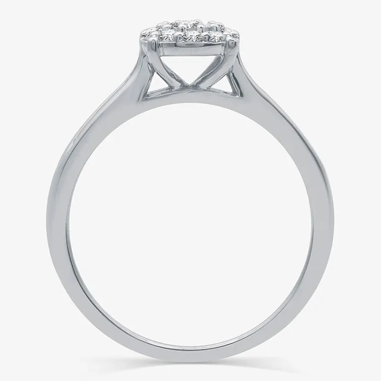 I Said Yes (H-I / I1) Womens 3/8 CT. T.W. Lab Grown White Diamond Sterling Silver Round Side Stone Halo Bridal Set