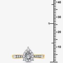 I Said Yes (H-I / I1) Womens 3/8 CT. T.W. Lab Grown White Diamond Sterling Silver Pear Side Stone Halo Bridal Set