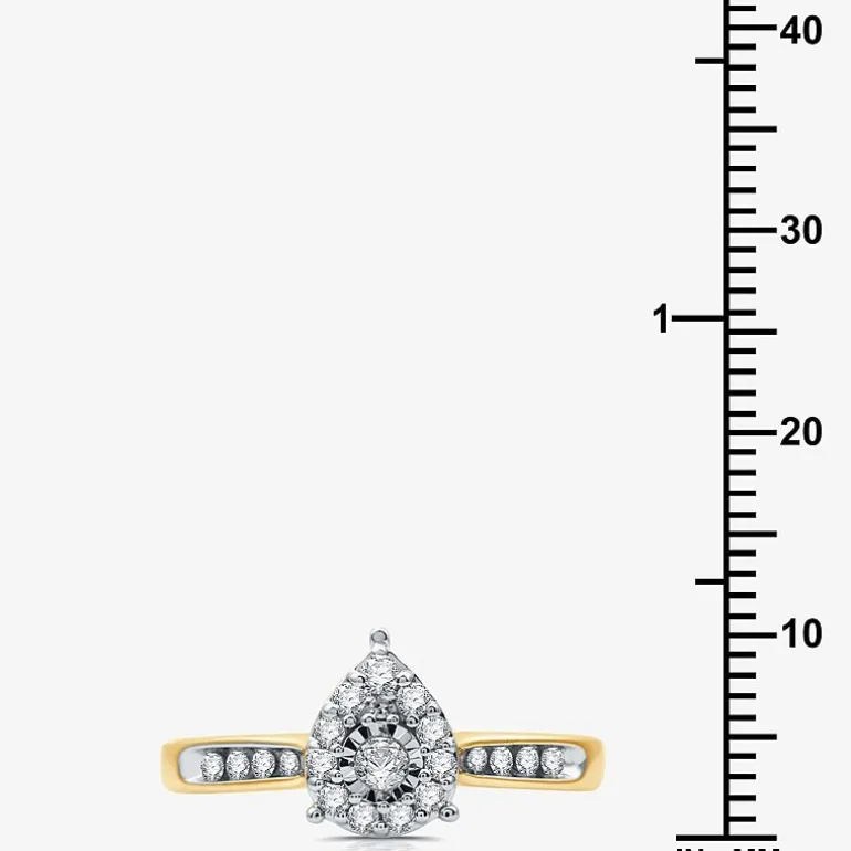I Said Yes (H-I / I1) Womens 3/8 CT. T.W. Lab Grown White Diamond Sterling Silver Pear Side Stone Halo Bridal Set