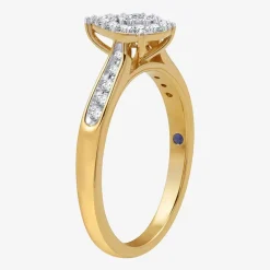 I Said Yes (H-I / I1) Womens 3/8 CT. T.W. Lab Grown White Diamond Sterling Silver Pear Side Stone Halo Bridal Set