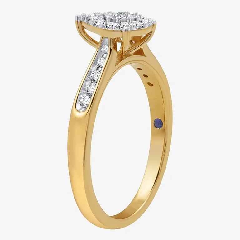 I Said Yes (H-I / I1) Womens 3/8 CT. T.W. Lab Grown White Diamond Sterling Silver Pear Side Stone Halo Bridal Set