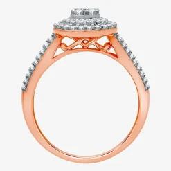 I Said Yes (H-I / I1) Womens 1 CT. T.W. Lab Grown White Diamond Sterling Silver or 14K Gold Over Silver Pear Side Stone Halo Bridal Set