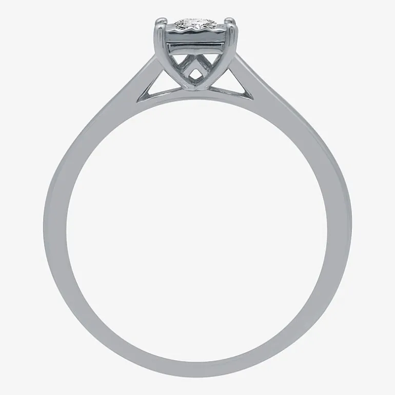 I Said Yes (H-I / I1) Womens 1/4 CT. T.W. Lab Grown White Diamond Sterling Silver Solitaire Bridal Set