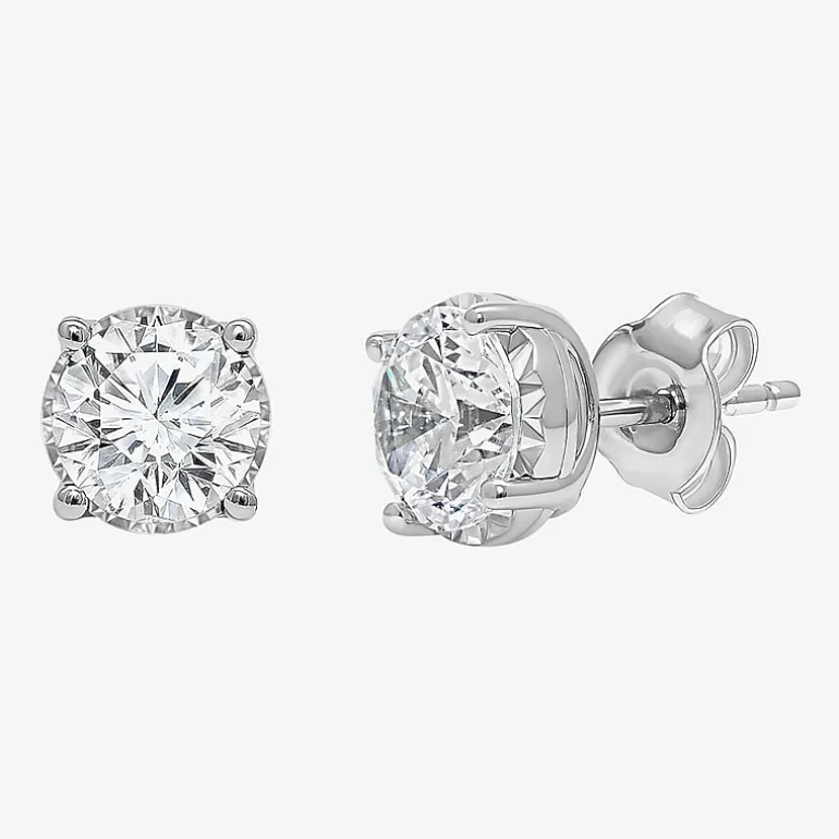 ( I/SI2 ) 2 CT. T.W. Lab-Grown Diamond Sterling Silver or 14K Gold over Silver Round Stud Earrings