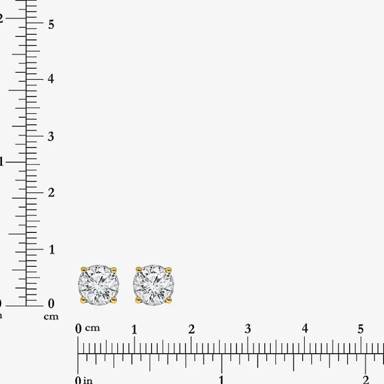 ( I/SI2 ) 2 CT. T.W. Lab-Grown Diamond Sterling Silver or 14K Gold over Silver Round Stud Earrings