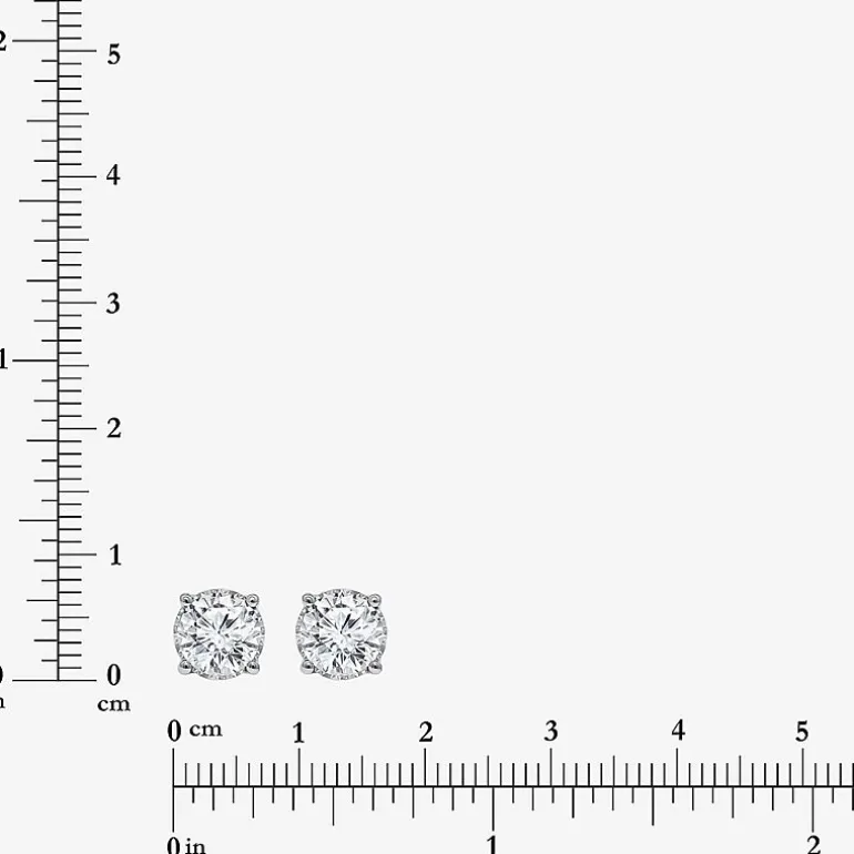 ( I/SI2 ) 2 CT. T.W. Lab-Grown Diamond Sterling Silver or 14K Gold over Silver Round Stud Earrings