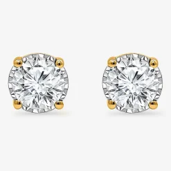 ( I/SI2 ) 1 CT. T.W. Lab-Grown Diamond Sterling Silver or 14K Gold over Silver Round Stud Earrings