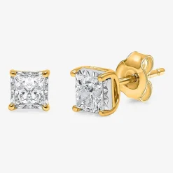 ( I/SI2 ) 1 CT. T.W. Lab-Grown Diamond Sterling Silver or 14K Gold over Silver Princess Stud Earrings