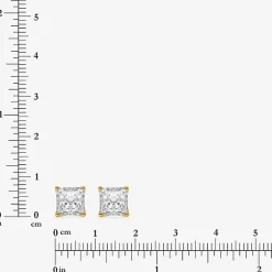 ( I/Si2 ) 2 CT. T.W. Lab-Grown Diamond Sterling Silver or 14K Gold over Silver Princess Stud Earrings