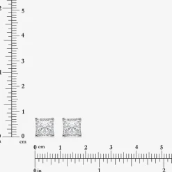 ( I/Si2 ) 2 CT. T.W. Lab-Grown Diamond Sterling Silver or 14K Gold over Silver Princess Stud Earrings
