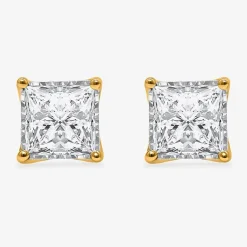( I/Si2 ) 2 CT. T.W. Lab-Grown Diamond Sterling Silver or 14K Gold over Silver Princess Stud Earrings