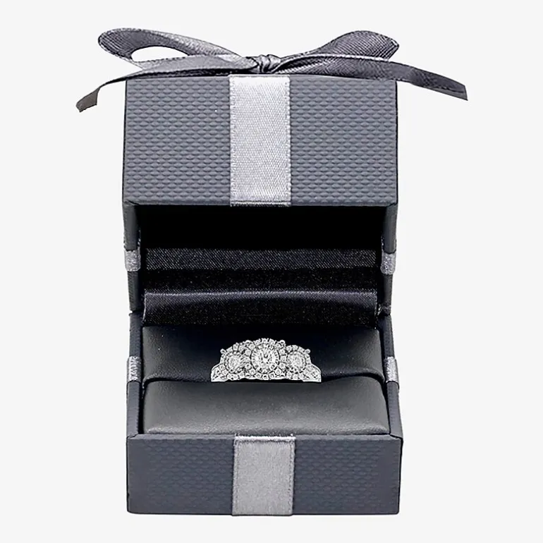 (I / SI2) Love Lives Forever Womens 1 CT. T.W. Lab Grown White Diamond 10K or 14K White Gold Round 3-Stone Engagement Ring