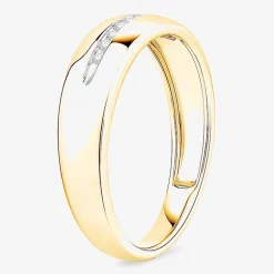 (I / Si1) 3PC Trio Set Featuring 1/2 CT. T.W. Lab Grown White Diamond 10K Two Tone Gold Marquise Side Stone Wedding Bridal Set