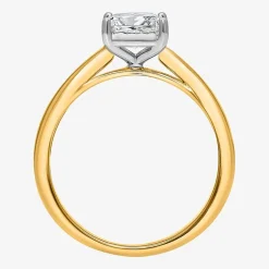 (I / Si2) Womens 1 CT. Lab Grown White Diamond Sterling Silver Solitaire Engagement Ring