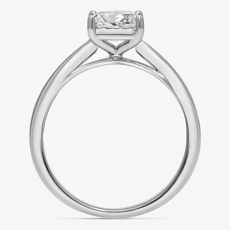 (I / Si2) Womens 1 CT. Lab Grown White Diamond Sterling Silver Solitaire Engagement Ring
