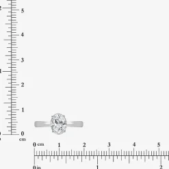 (I / Si2) Womens 1 CT. Lab Grown White Diamond Oval Solitaire Engagement Ring