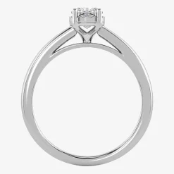 (I / Si2) Womens 1 CT. Lab Grown White Diamond Sterling Silver Cushion Solitaire Engagement Ring