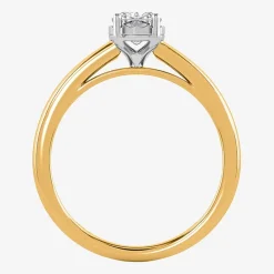(I / Si2) Womens 1 CT. Lab Grown White Diamond Sterling Silver Cushion Solitaire Engagement Ring