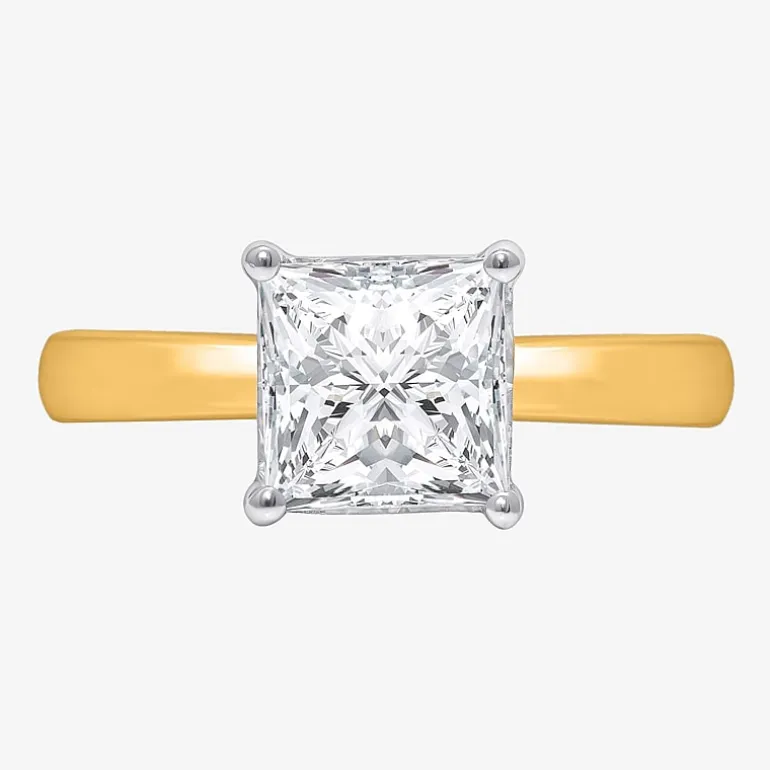 (I / Si2) Womens 2 CT. Lab Grown White Diamond Solitaire Engagement Ring